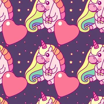 Vector unicorn seamless pattern Stock Illustration