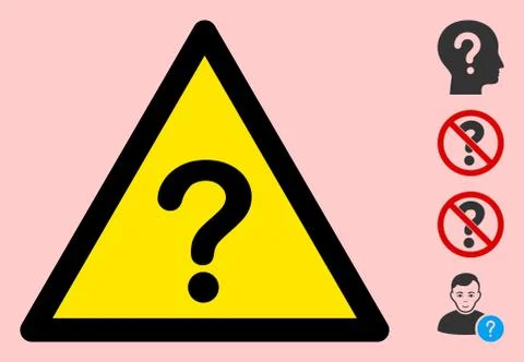 Vector Unknown Warning Triangle Sign Icon Stock Illustration