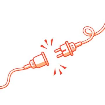 Vector unplugged and socket,404  error page not foundwith white background  d Stockillustratie