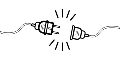 Vector unplugged sockets. Editable stroke. Minimalistic design of 404 bugs on Stock Illustration