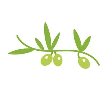 Vector unusual olive branch isolated logo, icon, illustration and symbol Stock Illustration
