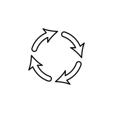 Vector update line icon black on white background Stock Illustration