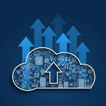 Vector upload cloud, hosting, computing design Stock Illustration