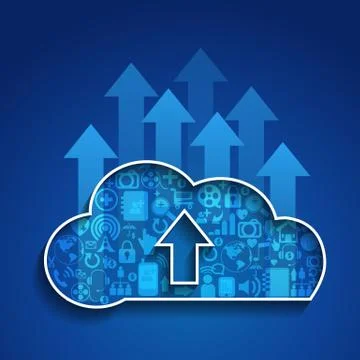 Vector upload cloud, hosting, computing design Illustrazione stock