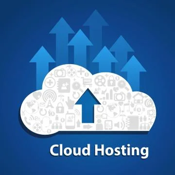 Vector upload cloud, hosting, computing design Stock Illustration