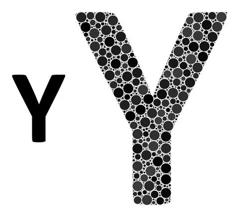 Vector Upsilon Greek Letter Collage of Dots Stock Illustration