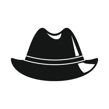Vector urban hat black simple icon isolated on white Stock Illustration
