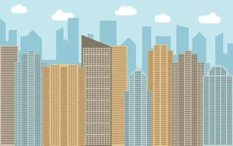 Vector urban landscape illustration Stock Illustration