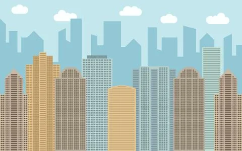 Vector urban landscape illustration Illustrazione stock