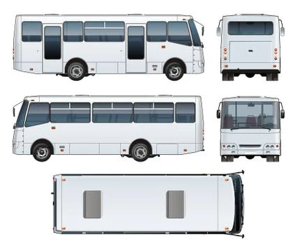 Vector urban passenger mini-bus mock-up Stock Illustration
