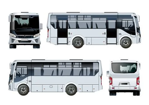 Vector urban passenger small bus mock-up Stock Illustration
