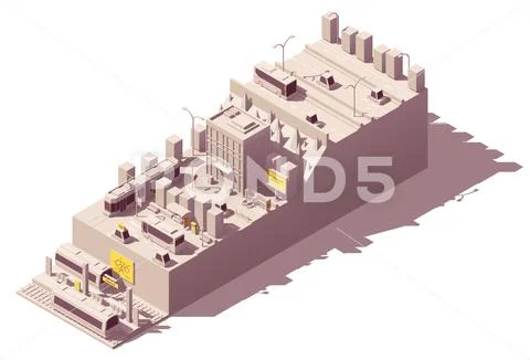 Vector urban public transport infrastructure Stock Illustration