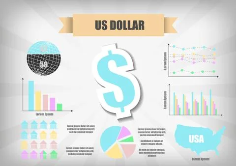 Vector : US Dollar infographic chart Stock Illustration