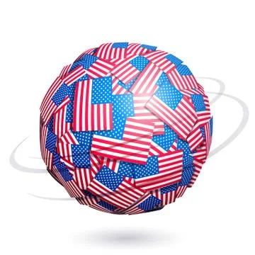 Vector US flags sphere Иллюстрация