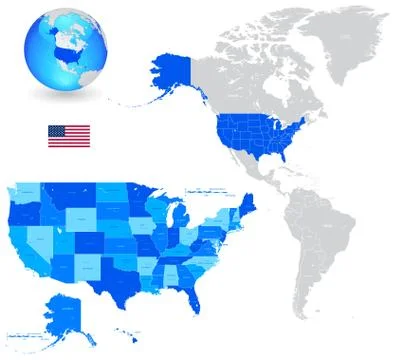Vector US map set Stock-Illustration
