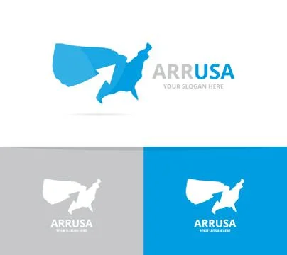 Vector of usa and arrow up logo combination. America and growth symbol or icon Stock Illustration
