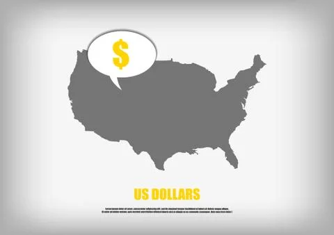 Vector : USA map and us dollar in bubble quote Stock Illustration