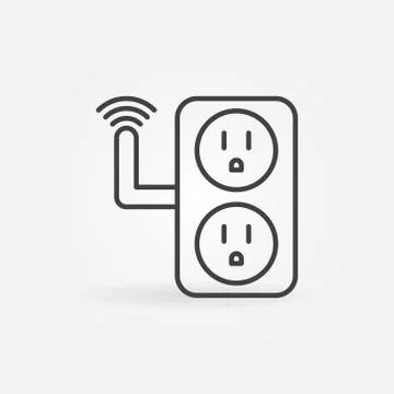 Vector USA smart socket concept outline icon or symbol 스톡 일러스트