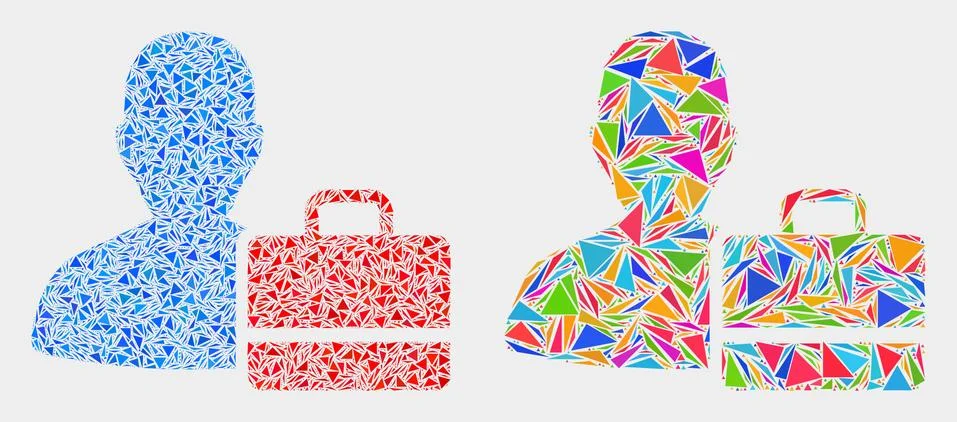 Vector User Case Mosaic Icon of Triangle Elements Stock-Illustration