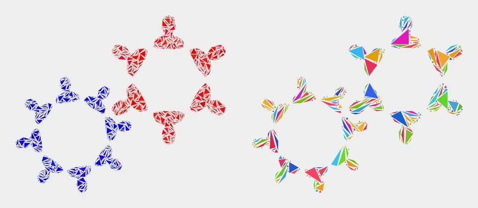 Vector User Collaboration Mosaic Icon of Triangle Elements 스톡 일러스트