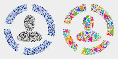 Vector User Diagram Mosaic Icon of Triangle Items イラスト素材