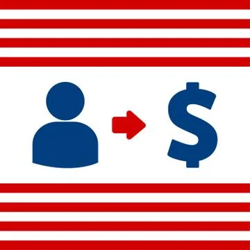 Vector user earnings icon with currency Stock Illustration
