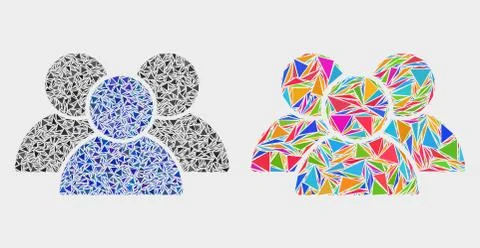 Vector User Group Mosaic Icon of Triangle Elements Stock Illustration