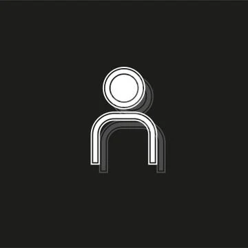 Vector user icon, avatar silhouette, social symbol - member sign Stock Illustration