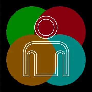 Vector user icon, avatar silhouette, social symbol Stock Illustration