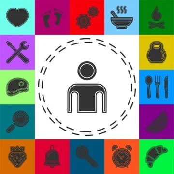 Vector user icon, avatar silhouette, social symbol Stock Illustration