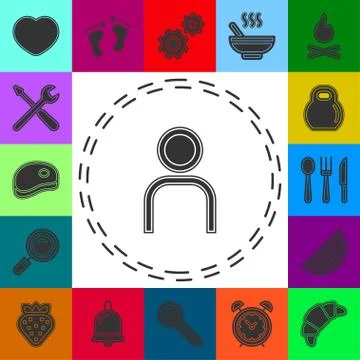 Vector user icon, avatar silhouette, social symbol - member sign Illustrazione stock