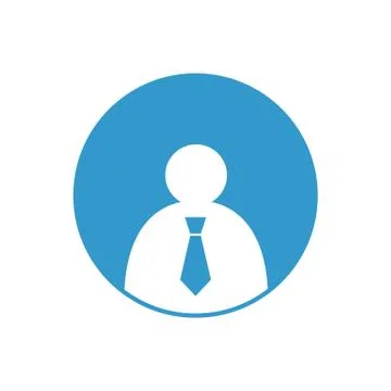 Vector user icon of man in business suit on the white background Stock Illustration