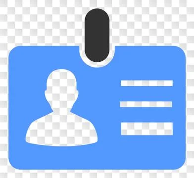 Vector User Id Badge Icon on Chess Transparent Background Stock Illustration