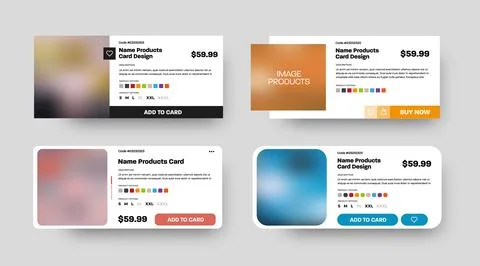 Vector user interface set of product, description, size, color, price, black, Stock Illustration