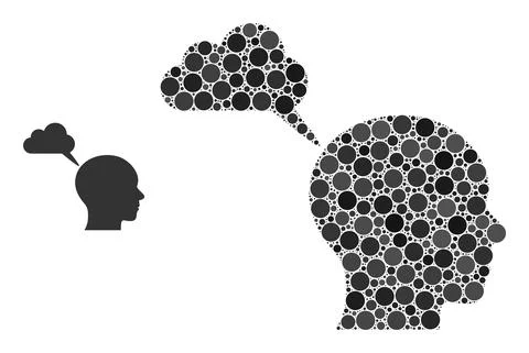 Vector User Mental Cloud Composition of Dots Stock Illustration