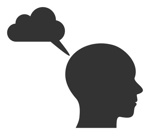 Vector User Mental Cloud Flat Icon Symbol イラスト素材