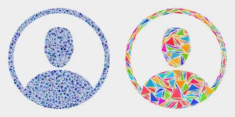 Vector User Mosaic Icon of Triangle Elements Stock Illustration