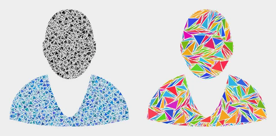 Vector User Mosaic Icon of Triangle Elements 스톡 일러스트