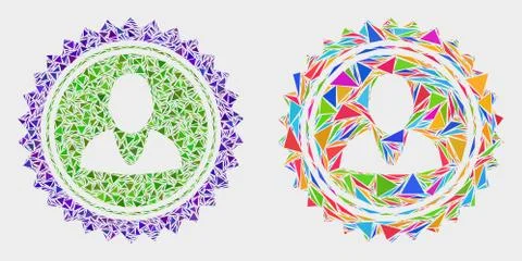 Vector User Stamp Seal Mosaic Icon of Triangle Items イラスト素材