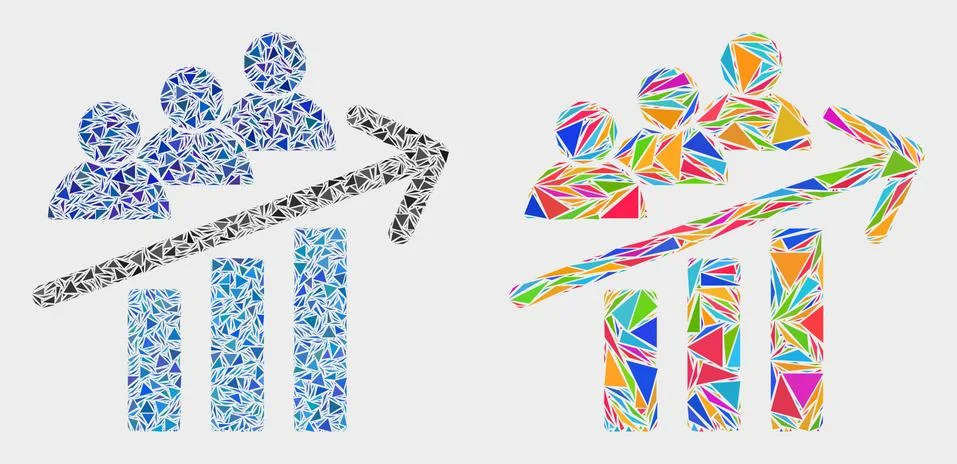 Vector Users Trend Arrow Mosaic Icon of Triangle Elements Stock Illustration