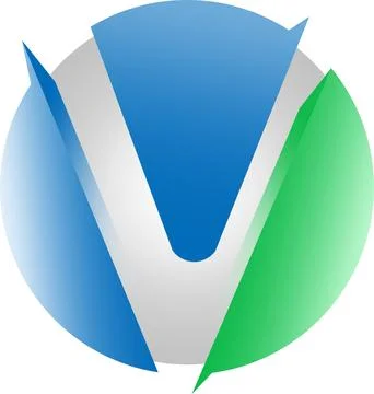 Vector v logo 3d technology design template Stock Illustration