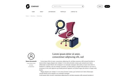 Vector vacancy in bold line style . Editable illustration Stock Illustration