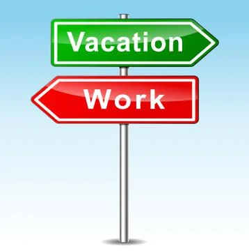 Vector vacation and work concept Stock Illustration