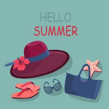 Vector vacation theme for design card, invitation. Stock Illustration