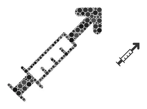 Vector Vaccine Collage of Round Pixels 스톡 일러스트