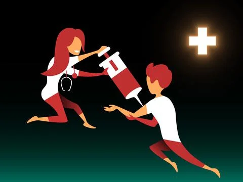 Vector vaccine in gradient style. Editable illustration Stock Illustration