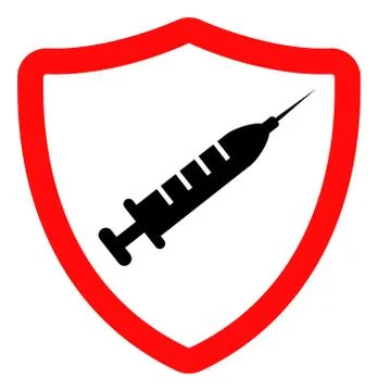 Vector Vaccine Shield Flat Icon Symbol 스톡 일러스트
