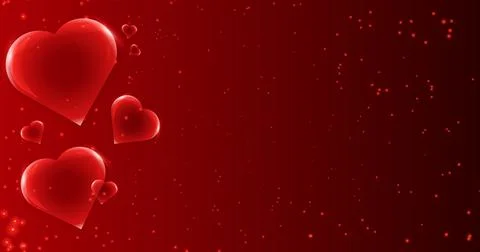Vector valentine, 3D heart on a red background with space for a copy Stock Illustration