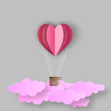 Vector Valentine and Hearts Background Floating with Happy Valentines Day Gre Stock Illustration
