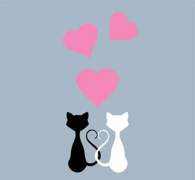 Vector Valentine Cats Illustrazione stock
